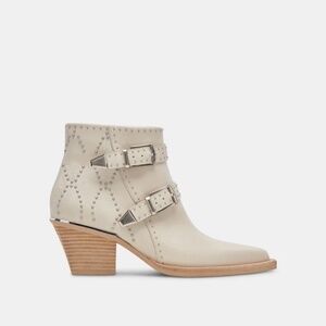 NEW Dolce Vita Ronnie Women's Western Boots Booties Ivory Studs Leather 8.5 M
